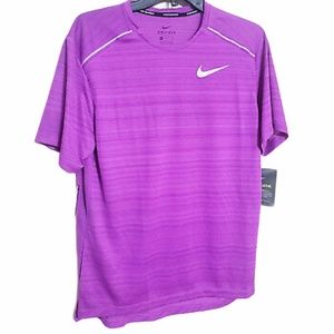 Nike Mens Miler Short Sleeve Running Tee - Purple